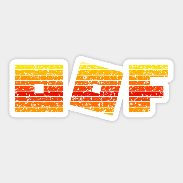 Roblox Logo Game Oof Single Line Vintage Retro Sunset Gamer Roblox Sticker Teepublic - roblox sunset logo