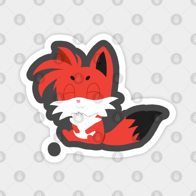Cute Chibi Red Fox Cub Magnet by Toribit