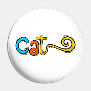 Cat Typography Pin