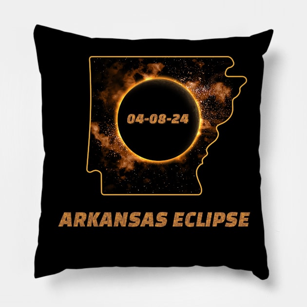 Total Solar Eclipse 2024 Arkansas Pillow by EyesArt