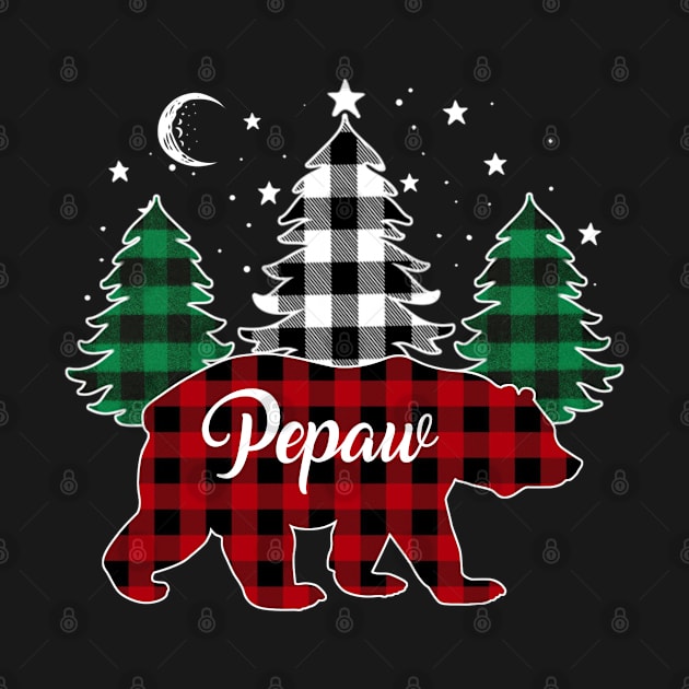 Pepaw Bear Buffalo Red Plaid Matching Family Christmas by Marang