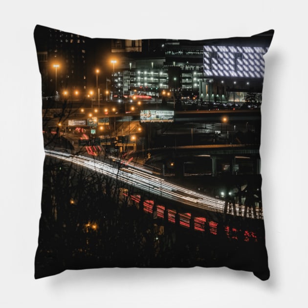 The City of Cincinnati, Never Sleeps Pillow by "Just By Chance" Photography