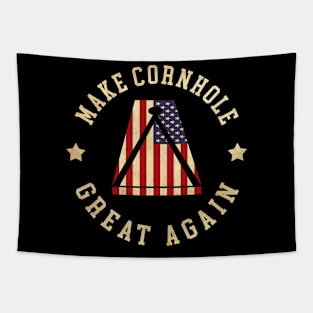 Make Cornhole Great Again Funny Cornhole American Flag Tapestry