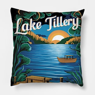 Peaceful Tillery Lake Vista North Carolina Nature Pillow