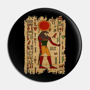 Egyptian Re-Horakhty  - Ra-Horakht  Ornament on papyrus Pin