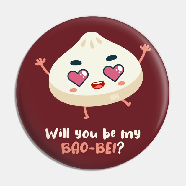 Chinese Bun Dimsum Will You Be My Bao-Bei Sweet Baby In Love Pin by porcodiseno