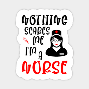 Nothing scares me I'm a nurse, funny nurse gift idea Magnet