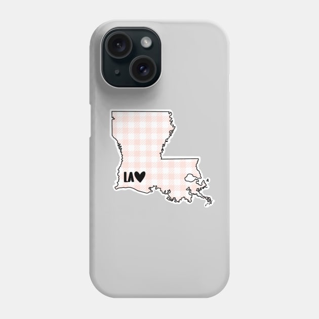 USA States: Louisiana (pink plaid) Phone Case by LetsOverThinkIt