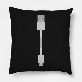 White usb cable connectors Pillow