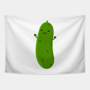 Cute happy pickle cartoon illustration Tapestry