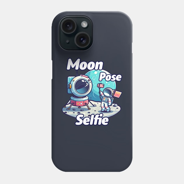 Cute Moon Pose Selfie Phone Case by Yonbdl