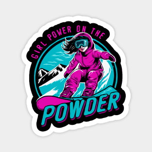 Girl Power on the Powder, Snowboarding Girl Magnet