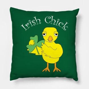 Irish Chick White Text Pillow