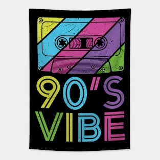 Retro 90s Vibe Old School Colorful // Vintage Audio Cassette Tape Tapestry