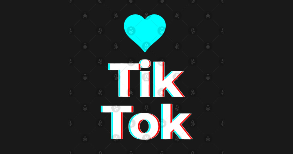 Funny Turquoise Heart I Love Tik Viral Social Media Video Meme