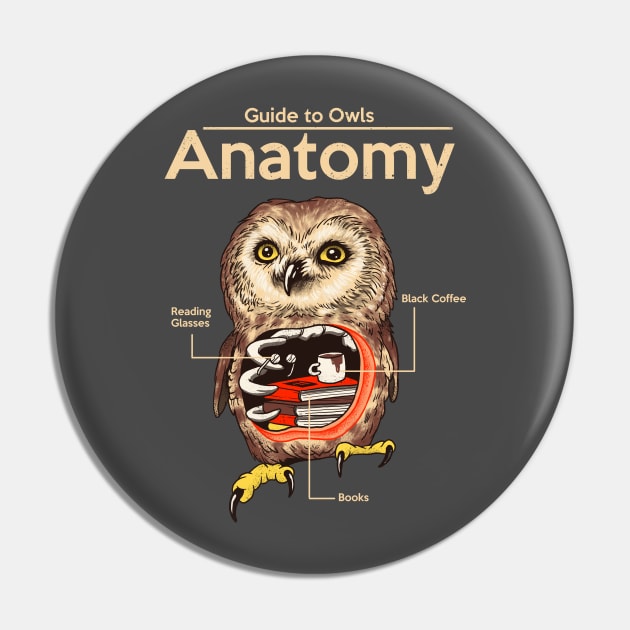 Anatomy of Owls Pin by Vincent Trinidad Art