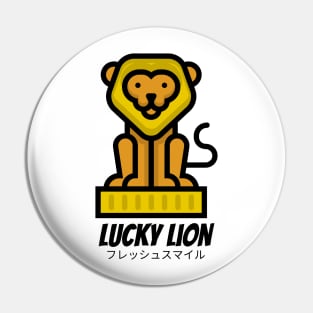 Lucky Lion Cartoon Charm Pin