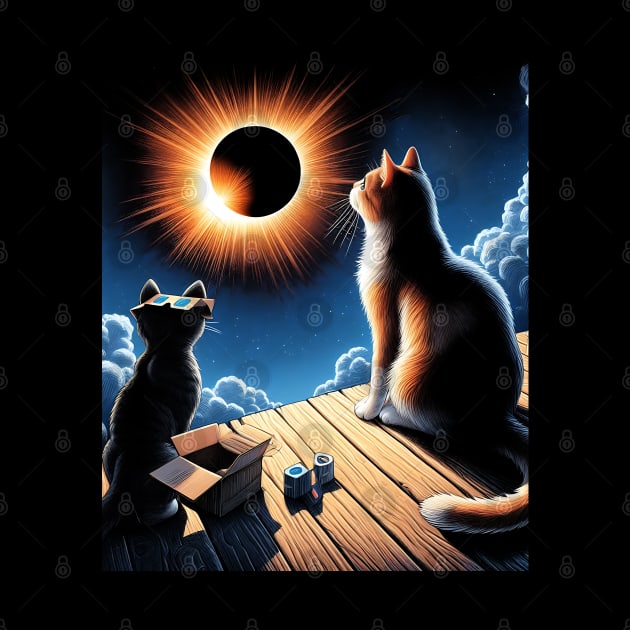 Eclipse Tabby Cat Watching Solar Eclipse, Cat Eclipse by click2print