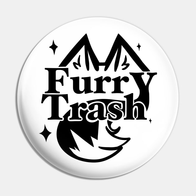 Furry Trash Black Pin by FloofflebuttArts