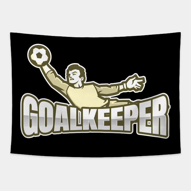 Football goalkeeper - yellow Tapestry by BB Funny Store