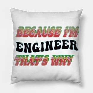 BECAUSE I'M ENGINEER : THATS WHY Pillow