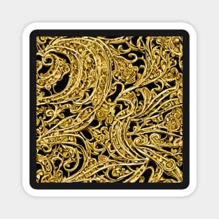 Black and Gold Filigree pattern Magnet