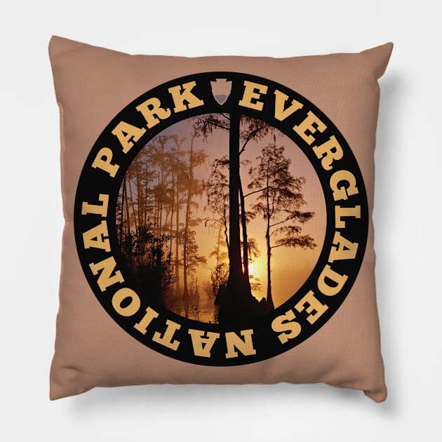 Everglades National Park circle Pillow by nylebuss