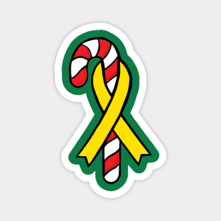 Candy cane awareness ribbon (Yellow) Magnet