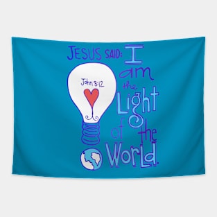 Jesus said: I am the light of the world. Tapestry