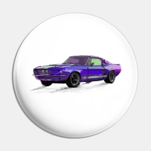 Classic Mustang Purple Pin