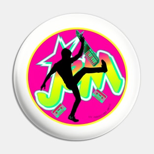 Be a Star with Neon Pink & Yellow Girly JEM | Rock On 80s Synthwave style Pin