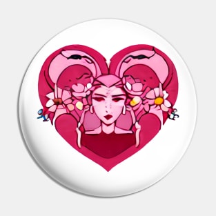 Anime Heart Portrait  (Valentines Special) Pin