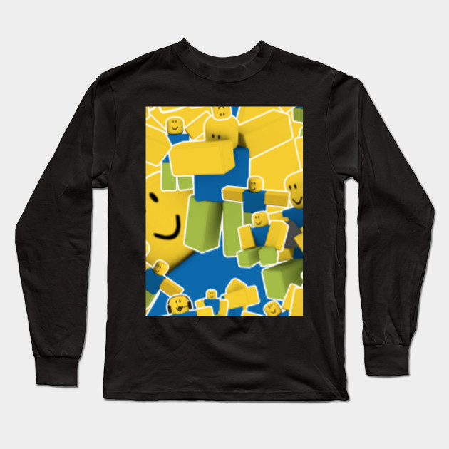 Roblox All The Noobs In The World Noob Pattern Roblox Long Sleeve T Shirt Teepublic Au - roblox the world au