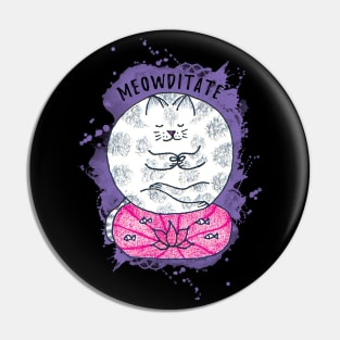 Meditation Yoga Cat Pin