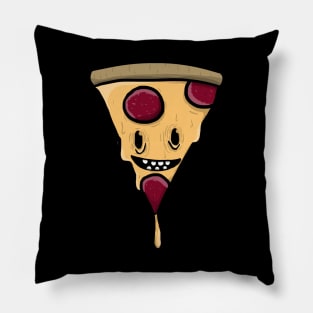 Cute Cheesy Pepperoni Pizza Cartoon Pillow