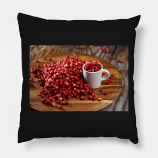 Wild strawberries in closeup Pillow