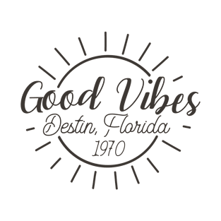 Good Vibes Destin Florida Beach 1970's T-Shirt