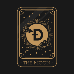 Dogecoin The Moon Tarot Card Crypto Blockchain T-Shirt