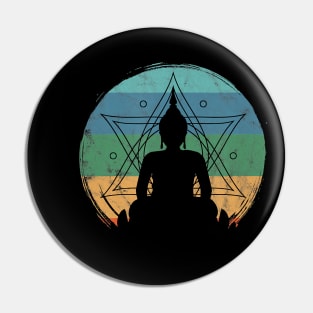 Retro Buddha Buddhist Yoga Spiritual Meditation Zen Pin