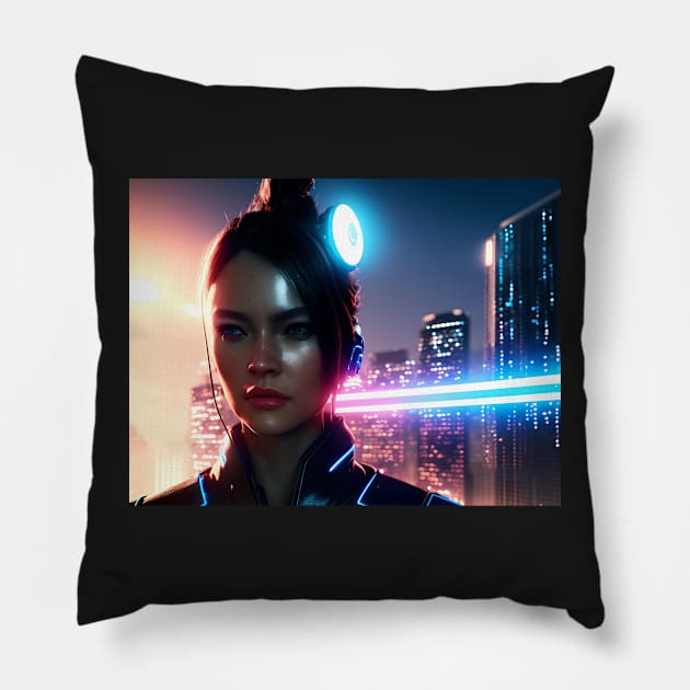 Matrix City Pillow by Fantasyscape