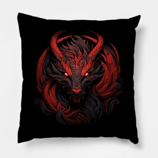 Fiery Red Dragon Pillow