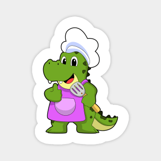 Crocodile as Cook with Spatula Magnet