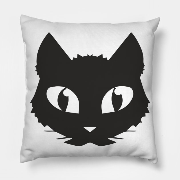 Black Cat (Muzzle) Pillow by aceofspace