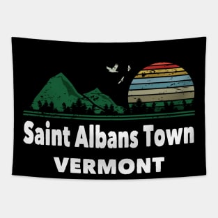 Mountain Sunset Flying Birds Outdoor Saint Albans Town Vermont Tapestry