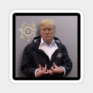 Trump Mugshot Gang Signs Magnet