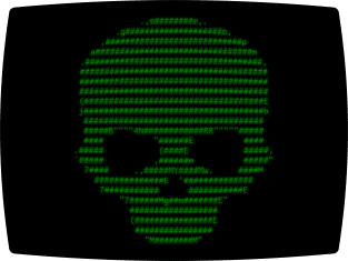 Green ASCII Skull Magnet