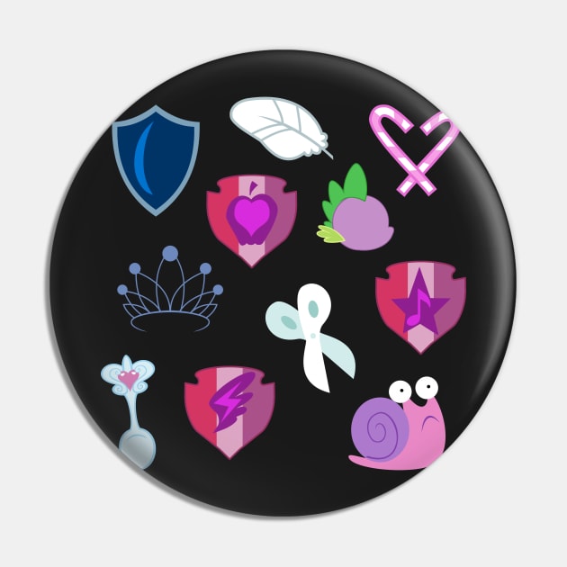 My little Pony - Foals of Ponyville Cutie Mark (with Nyx + Spike) Pin by ariados4711