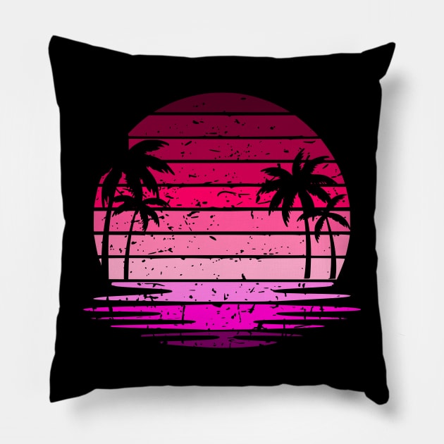 Pink Sunset Pillow by Lifeline/BoneheadZ Apparel