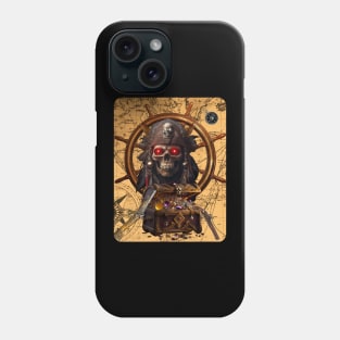 Jolly Roger Skeleton Pirate and Treasure Phone Case