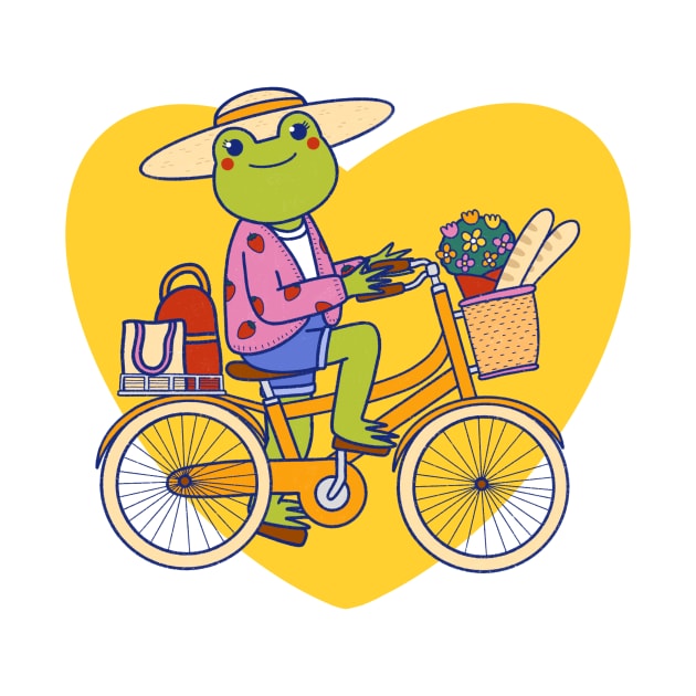 Frog Bike Ride by Bronte Laura Illustration